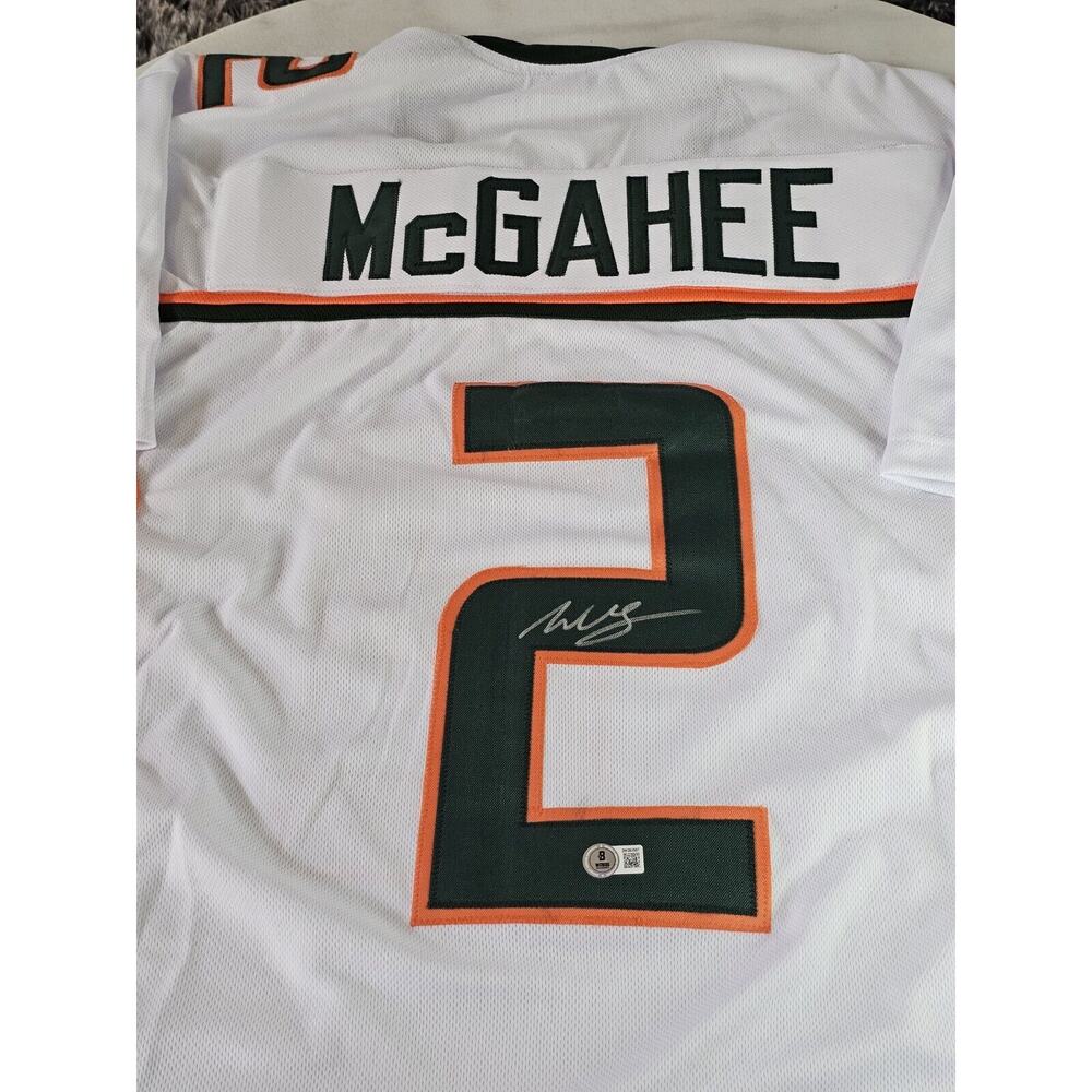 Willis McGahee Autographed/Signed Jersey Beckett Sticker White Custom Jersey